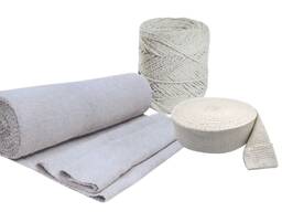 Asbest məhsulları: parça; şnur, kəsmə: 1,2x0,8; 1,2x1; 0,6x1; 0,8x1… m, s= 0,35-60 mm