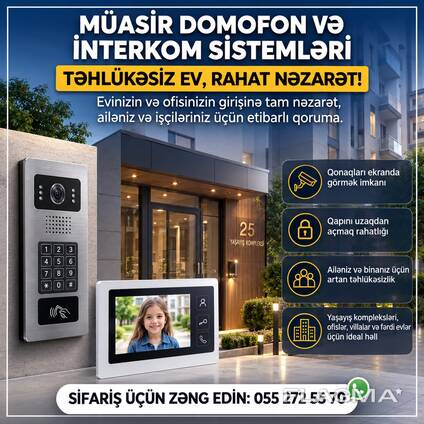 Bina interkom (domofon) sistemləri *055 272 55 70*