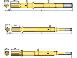 Хвостовик аналог Atlas Copco COP 1838EX, COP 1838MUX/HUX