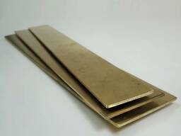 Латунная полоса полированная, B= 10-560 мм, s= 0,6-5 мм, L= 1-3 м, Мерность: м/д в Баку