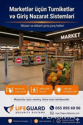Market Turniketləri (Mexaniki və Sensorlu Keçid Sistemləri)