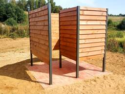 Oluklu sacdan hazırlanmış çimərlik kabinləri L = 1900-3800 mm, Eni: 1250-2500 mm